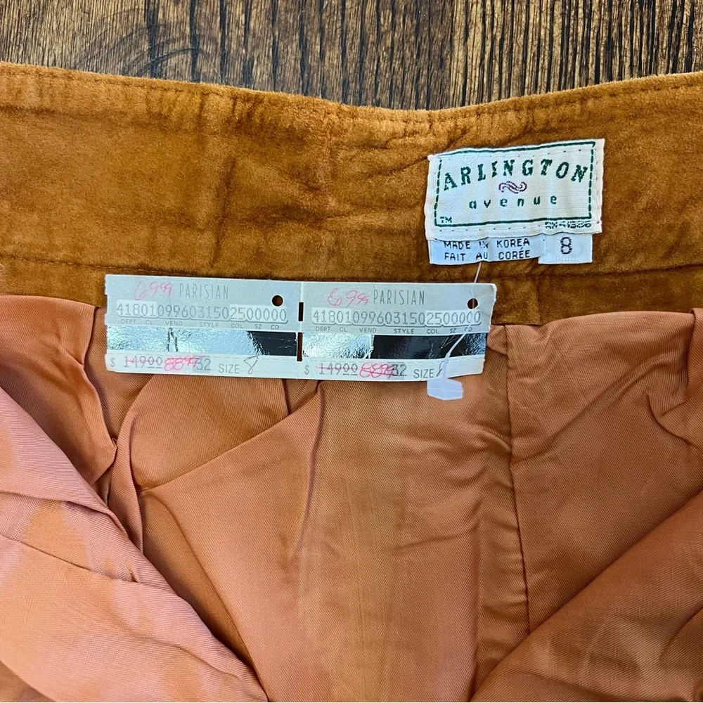Vintage Bagatelle Arlington Avenue Leather 2 Piece Skirt Suit Top Large Skirt 8